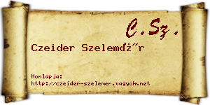 Czeider Szelemér névjegykártya